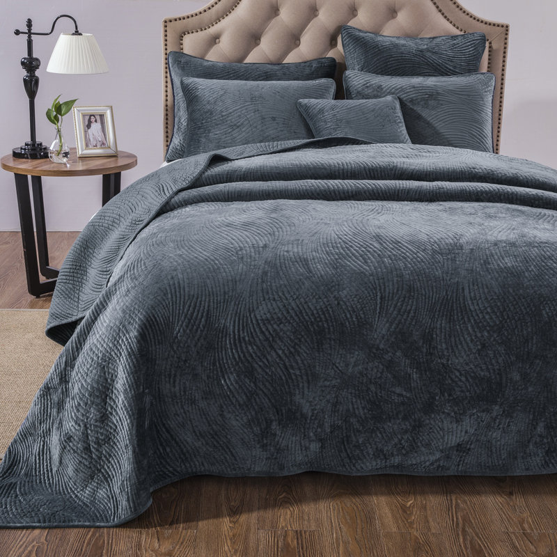 navy blue bedspread